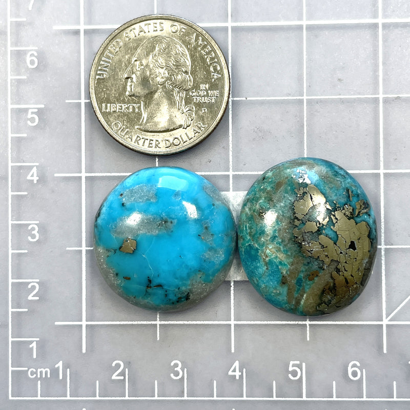 Large Ocean Blue Round Ithaca Peak Turquoise, Set of 2 Dimensions