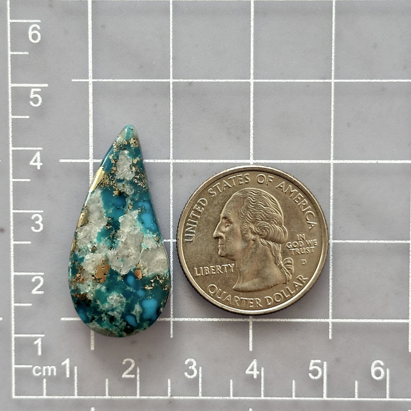 Large Ocean Blue Teardrop Ithaca Peak Turquoise Dimensions