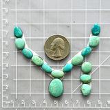 Small Sky Blue Mixed Kingman Turquoise, Set of 15 Dimensions