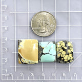 Medium Mixed Bar Mixed Turquoise, Set of 3 Dimensions