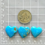 Small Sky Blue Heart Ithaca Peak Turquoise, Set of 3 Dimensions