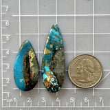 Large Ocean Blue Teardrop Ithaca Peak Turquoise, Set of 2 Dimensions