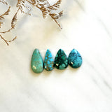 Small Sky Blue Teardrop Mixed Turquoise, Set of 4 Background