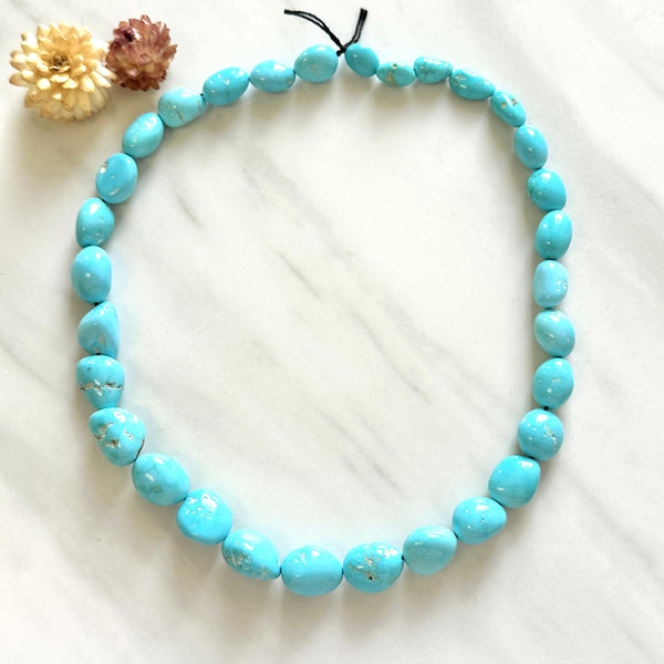 Sky Blue Sleeping Beauty Turquoise Nugget Beads Background