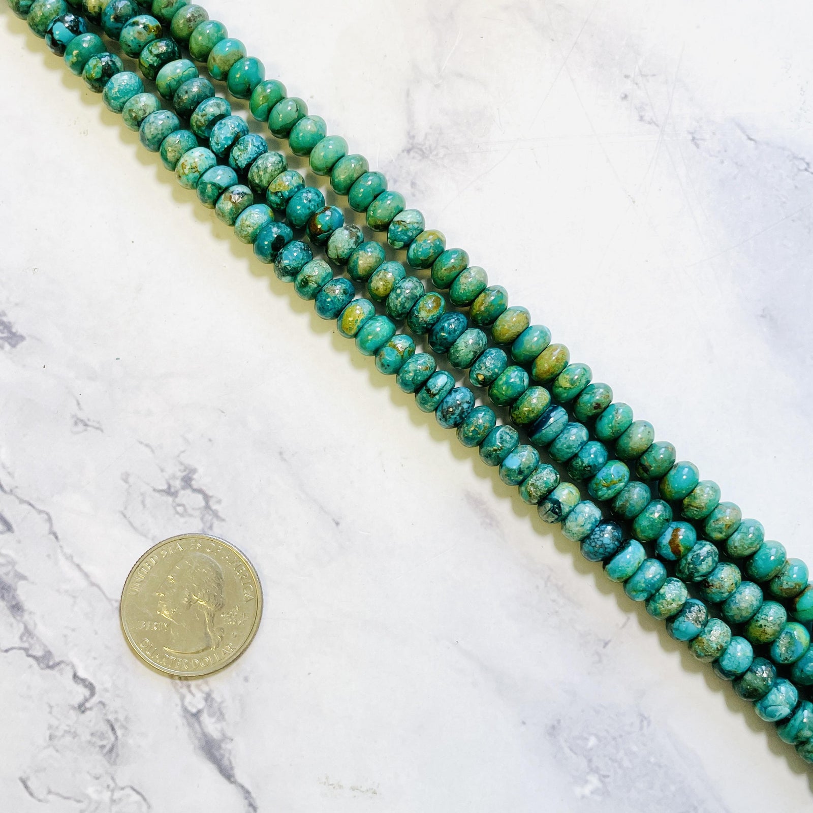 Sea Green Fox Turquoise Rondelle Beads – Turquoise Moose