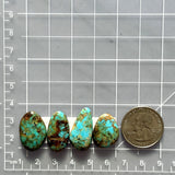 Medium Sky Blue Mixed Number 8 Turquoise, Set of 4 Dimensions