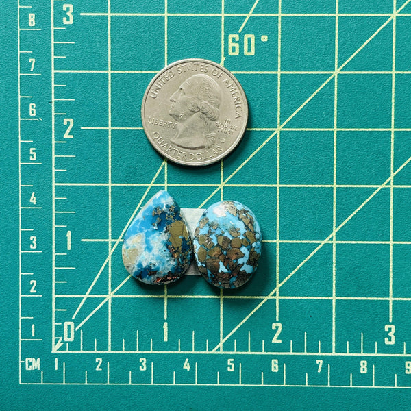 Medium Ocean Blue Mixed Ithaca Peak Turquoise, Set of 2 Dimensions