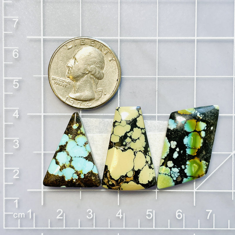 Large Mixed Mixed Mixed Turquoise, Set of 3 Dimensions