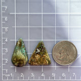 Large Sea Green Mixed Crescent Lake Variscite, Set of 2 Dimensions