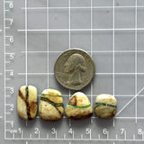 Medium Deep Green Mixed Royston Turquoise, Set of 4 Dimensions