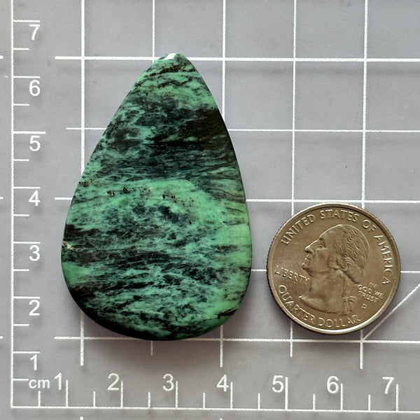 Large Mint Green Teardrop Crescent Lake Variscite Dimensions