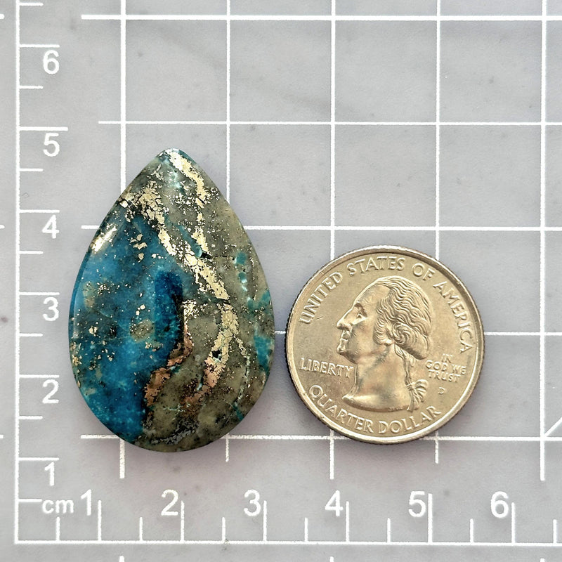 Large Ocean Blue Teardrop Ithaca Peak Turquoise Dimensions