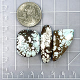 Large Faint Blue Mixed Sand Hill Turquoise, Set of 3 Dimensions