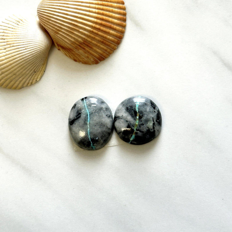 Medium Sky Blue Round Blue Moon Turquoise, Set of 2 Background