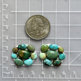 Small Mixed Mixed Mixed Turquoise, Set of 16 Dimensions