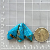 Medium Sky Blue Shield Ithaca Peak Turquoise, Set of 3 Dimensions