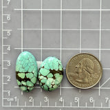 Large Sky Blue Oval Treasure Mountain Turquoise, Set of 2 Dimensions