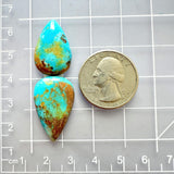 Large Sky Blue Teardrop Royston Turquoise, Set of 2 Dimensions