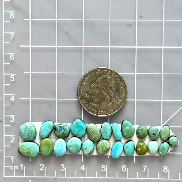 Small Mint Green Mixed Lone Mountain Turquoise, Set of 23 Dimensions