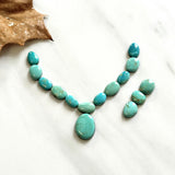 Small Sky Blue Mixed Kingman Turquoise, Set of 15 Background