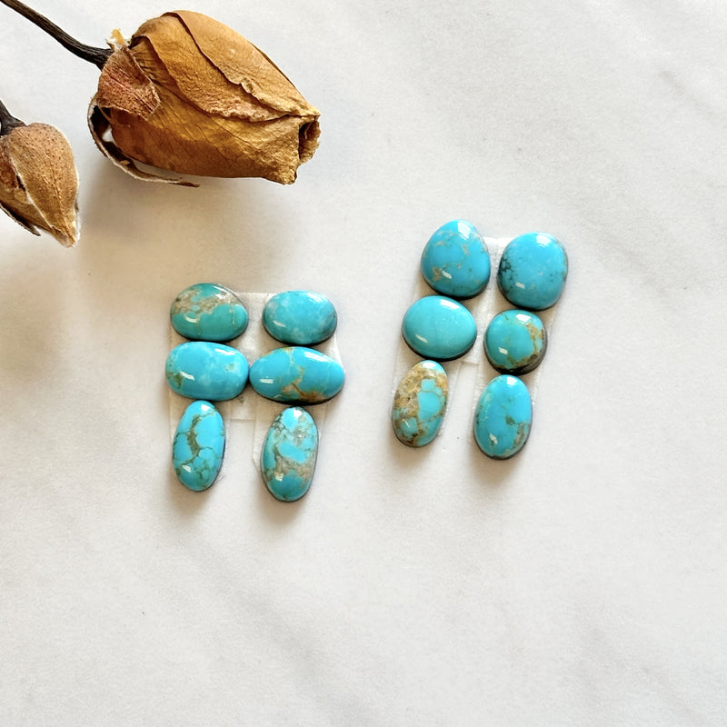 Small Sky Blue Mixed Royston Turquoise, Set of 12 Background