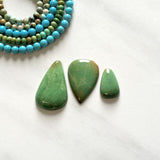 Medium Sea Green Teardrop Crescent Lake Variscite, Set of 3 Background