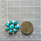 Small Sky Blue Mixed Mixed Turquoise, Set of 8 Dimensions