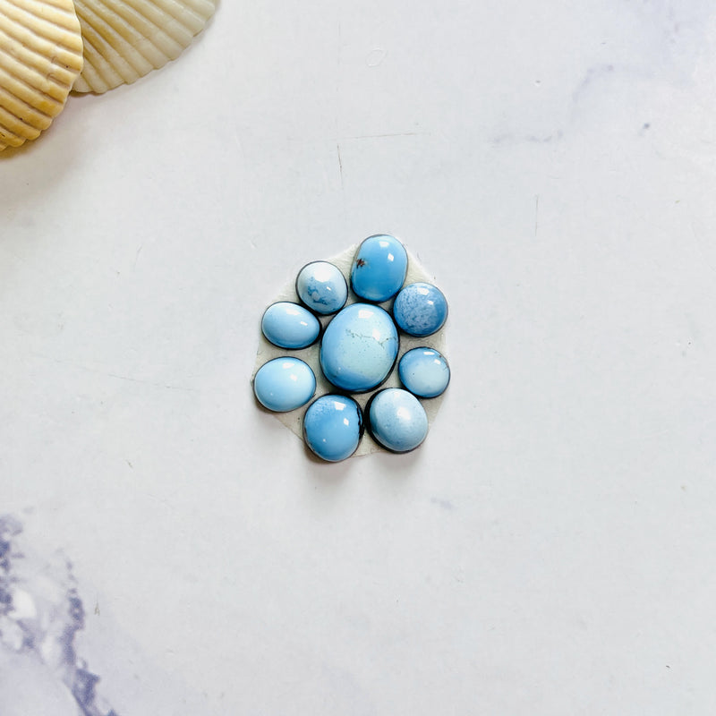 Small Sky Blue Freeform Golden Hills Turquoise, Set of 9 Background