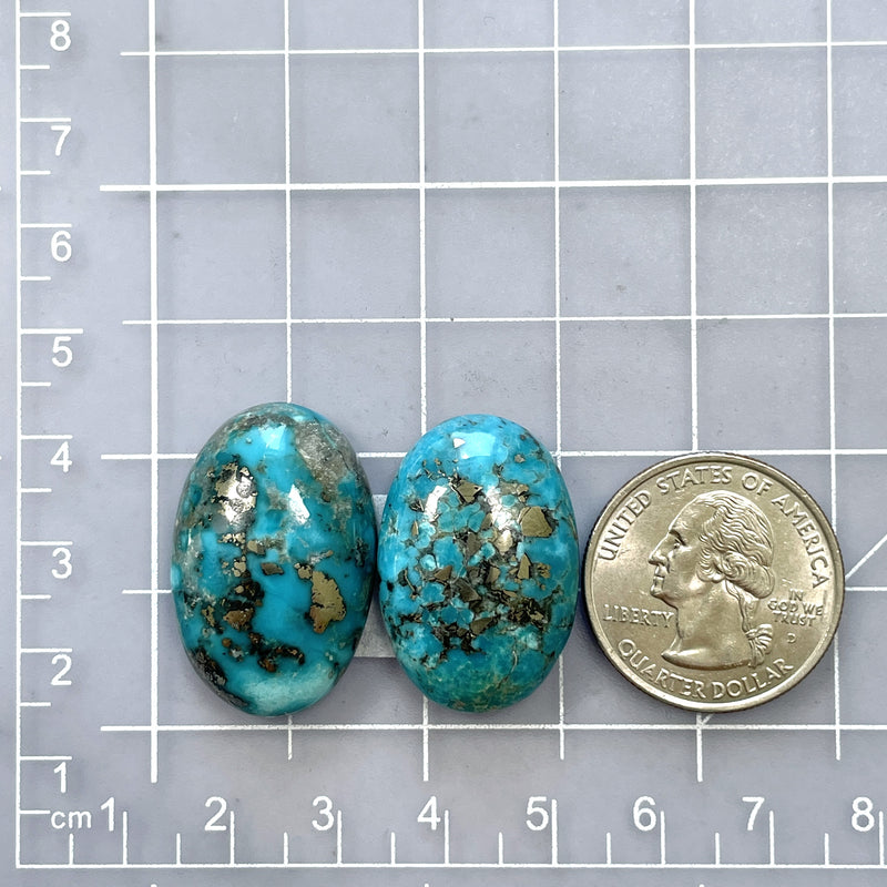 Large Ocean Blue Oval Ithaca Peak Turquoise, Set of 2 Dimensions