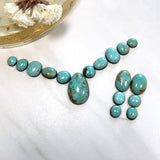 Small Sky Blue Mixed Tyrone Turquoise, Set of 17 Background