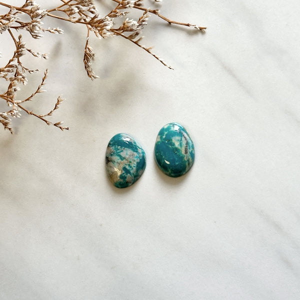 Small Sky Blue Freeform Fox Turquoise, Set of 2 Background