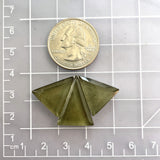 Medium Swamp Green Triangle Rosarita, Set of 3 Dimensions