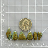 Small Mint Green Mixed Treasure Mountain Turquoise, Set of 6 Dimensions