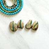 Medium Deep Green Mixed Royston Turquoise, Set of 4 Background
