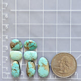 Medium Sky Blue Mixed Carico Lake Turquoise, Set of 7 Dimensions