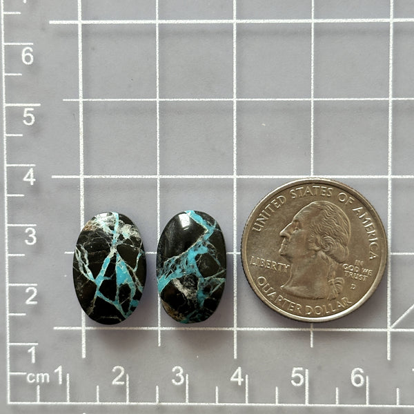 Medium Sky Blue Oval Blue Moon Turquoise, Set of 2 Dimensions