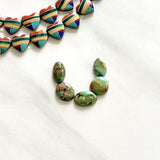 Small Lime Green Oval Royston Turquoise, Set of 5 Background