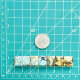 Small Mixed Bar Mixed Turquoise, Set of 7 Dimensions