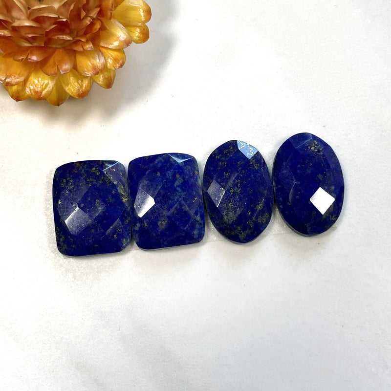 Small Deep Blue Mixed Lapis Lazuli, Set of 4 Background