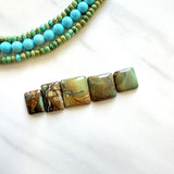 Small Earth Brown Mixed Crescent Lake Variscite, Set of 5 Background