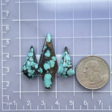 Medium Sky Blue Mixed Yungai Turquoise, Set of 3 Dimensions