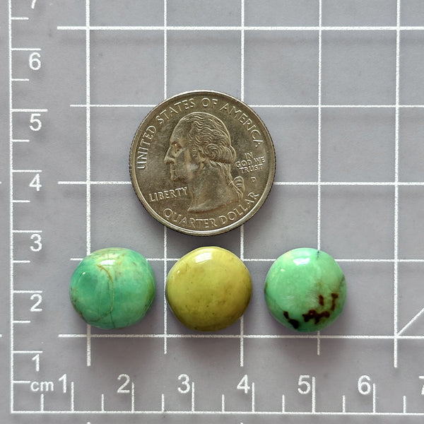 Small Mixed Round Mixed Turquoise, Set of 3 Dimensions