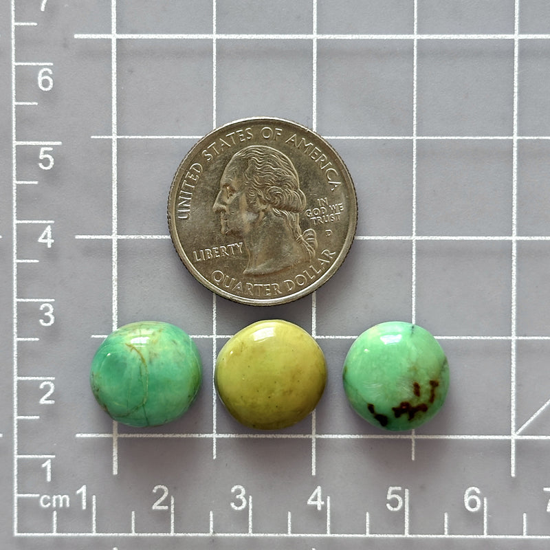 Small Mixed Round Mixed Turquoise, Set of 3 Dimensions