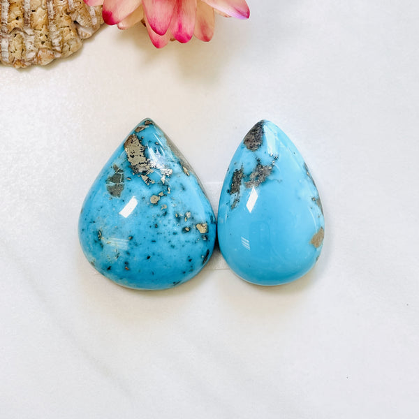 Large Sky Blue Teardrop Ithaca Peak Turquoise, Set of 2 Background