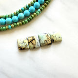 Small Light Yellow Freeform Crescent Lake Variscite, Set of 4 Background