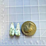 Medium Faint Blue Teardrop Sand Hill Turquoise, Set of 2 Dimensions