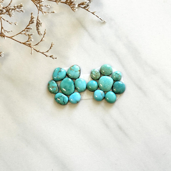 Small Sky Blue Mixed Lone Mountain Turquoise, Set of 15 Background