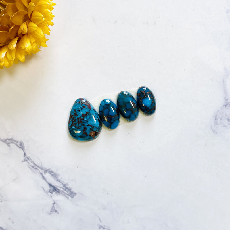 Small Deep Blue Mixed Prince Egyptian Turquoise, Set of 4 Background