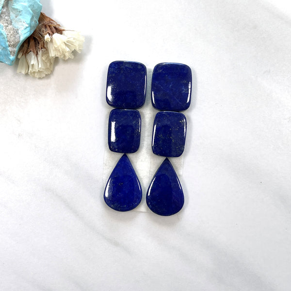 Medium Deep Blue Mixed Lapis Lazuli, Set of 6 Background