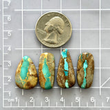 Large Sky Blue Mixed Royston Turquoise, Set of 4 Dimensions